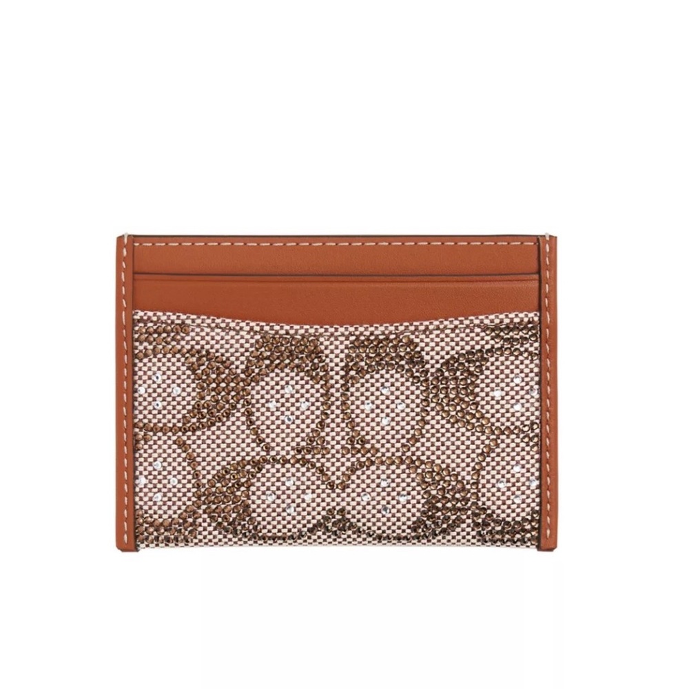 Coach Essential Card Case in Crystal Signature Jacquard